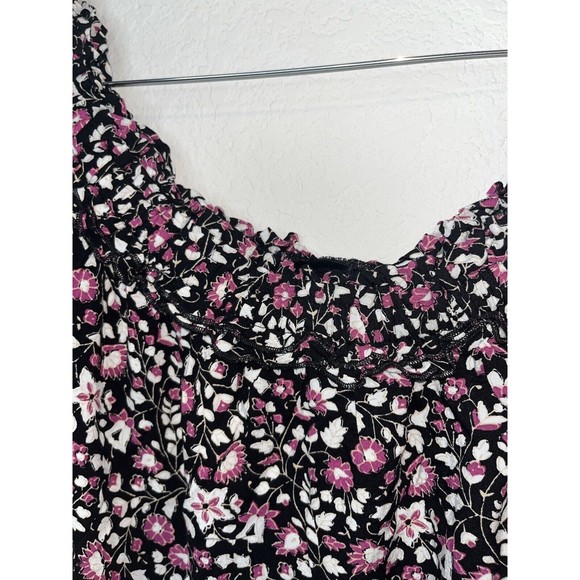 Lane Bryant Square Neck Floral off shoulder Blouse- size 18/20 ditsy 3/4 sleeves - Picture 4 of 10